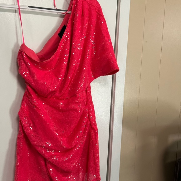 *New* DO+BE Hot Pink Sequin Wrap Dress - Picture 5 of 6